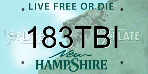 183TBI New Hampshire License Plate