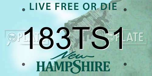 183TS1 New Hampshire License Plate