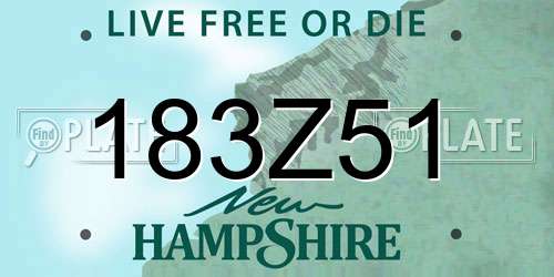 183Z51 New Hampshire License Plate