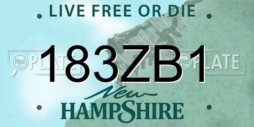 183ZB1 New Hampshire License Plate