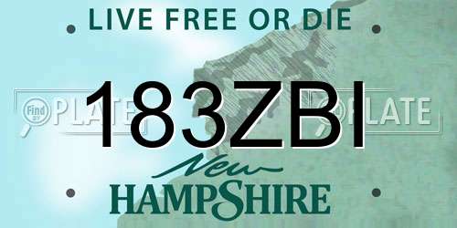 183ZBI New Hampshire License Plate