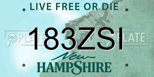 183ZSI New Hampshire License Plate