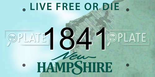 1841 New Hampshire License Plate