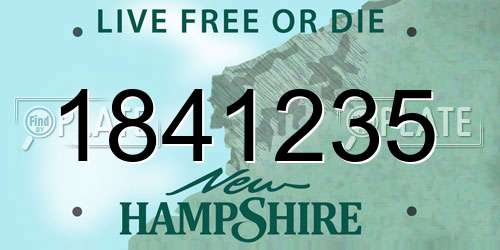 1841235 New Hampshire License Plate
