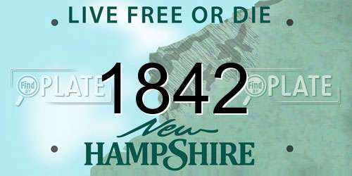 1842 New Hampshire License Plate