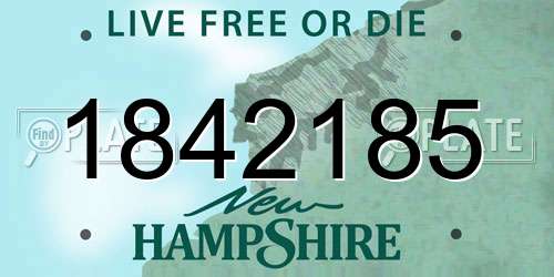 1842185 New Hampshire License Plate