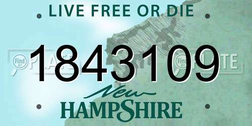1843109 New Hampshire License Plate