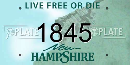 1845 New Hampshire License Plate