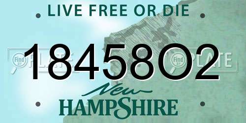 18458O2 New Hampshire License Plate