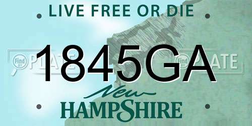 1845GA New Hampshire License Plate