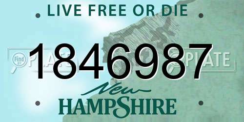 1846987 New Hampshire License Plate