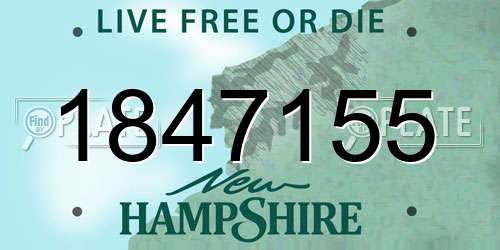 1847155 New Hampshire License Plate