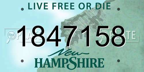 1847158 New Hampshire License Plate
