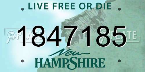 1847185 New Hampshire License Plate