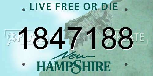 1847188 New Hampshire License Plate