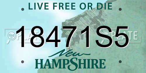 18471S5 New Hampshire License Plate