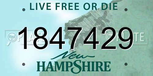 1847429 New Hampshire License Plate