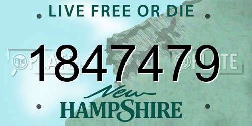 1847479 New Hampshire License Plate