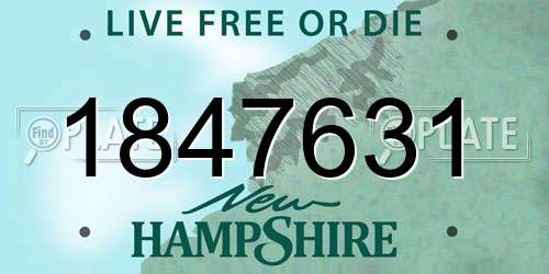 1847631 New Hampshire License Plate