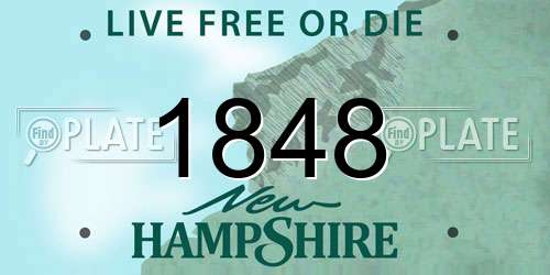 1848 New Hampshire License Plate