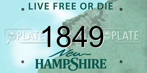 1849 New Hampshire License Plate