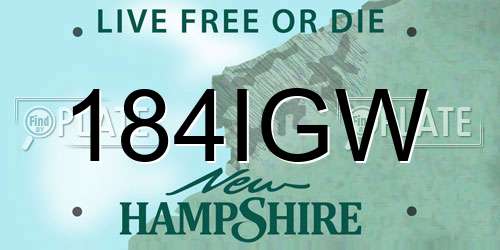 184IGW New Hampshire License Plate