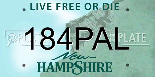 184PAL New Hampshire License Plate