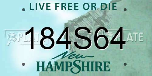 184S64 New Hampshire License Plate