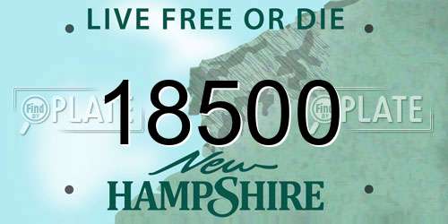 18500 New Hampshire License Plate