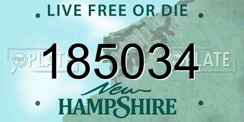 185034 New Hampshire License Plate