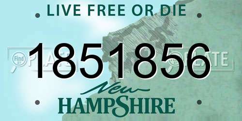 1851856 New Hampshire License Plate