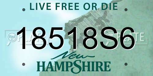 18518S6 New Hampshire License Plate