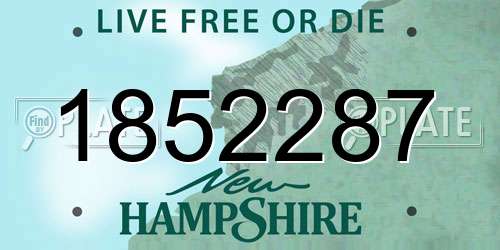 1852287 New Hampshire License Plate