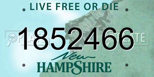 1852466 New Hampshire License Plate