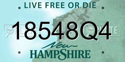 18548Q4 New Hampshire License Plate