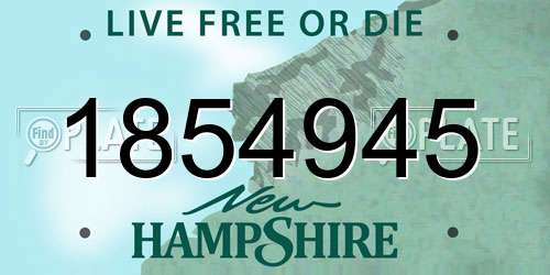 1854945 New Hampshire License Plate