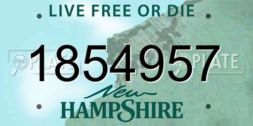 1854957 New Hampshire License Plate