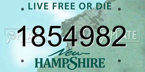 1854982 New Hampshire License Plate