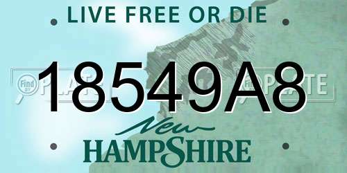 18549A8 New Hampshire License Plate