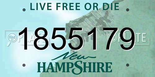 1855179 New Hampshire License Plate