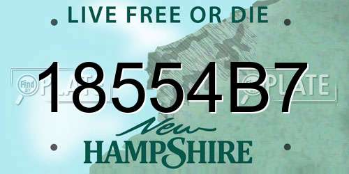 18554B7 New Hampshire License Plate