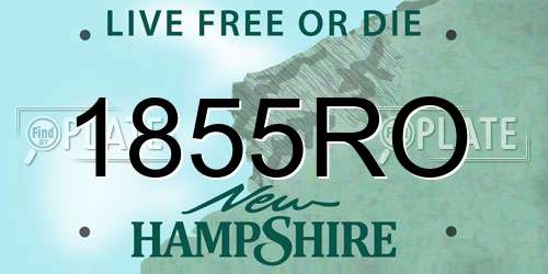 1855RO New Hampshire License Plate