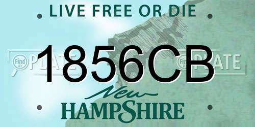 1856CB New Hampshire License Plate