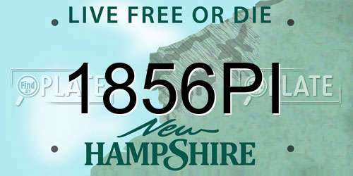 1856PI New Hampshire License Plate