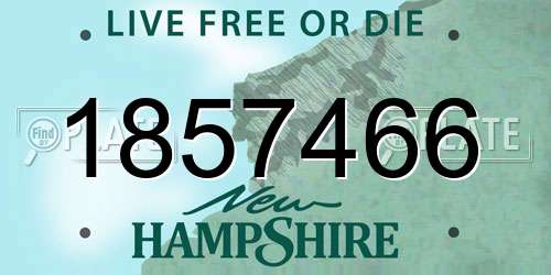 1857466 New Hampshire License Plate