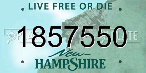 1857550 New Hampshire License Plate