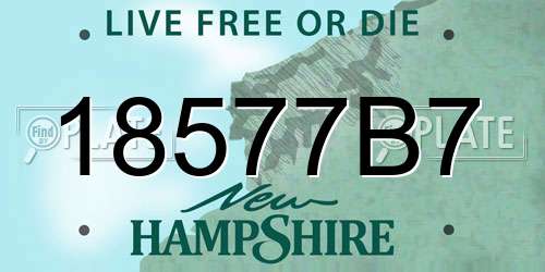 18577B7 New Hampshire License Plate