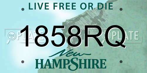1858RQ New Hampshire License Plate