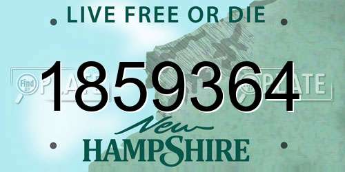 1859364 New Hampshire License Plate