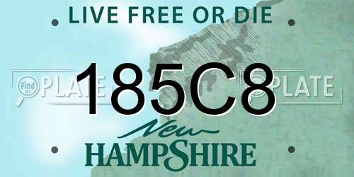 185C8 New Hampshire License Plate